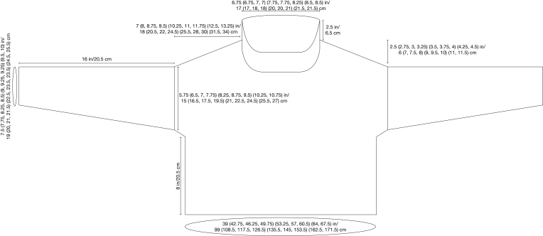 Detailed schematic of the Backstage Pass sweater.